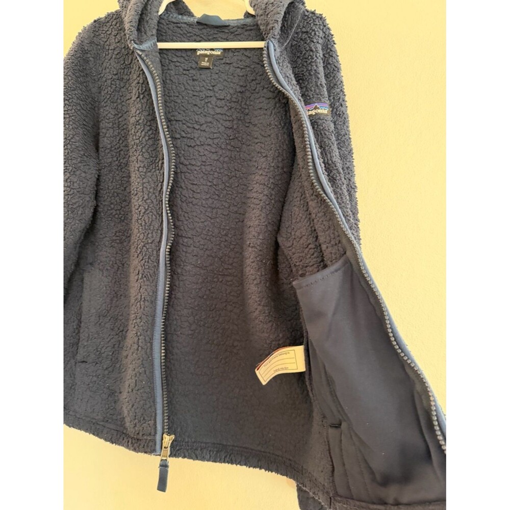 Patagonia Kids Los Gatos Fleece Hoody Jacket Navy Blue Size M 10 - Picture 5 of 6